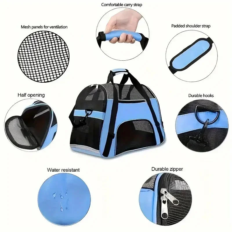 Transportín Plegable para Gatos – Cómodo y Transpirable