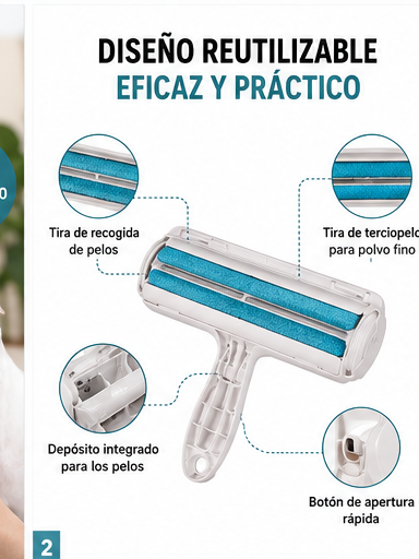 Rodillo Quitapelos Reutilizable para Mascotas | Clean Pet Shop