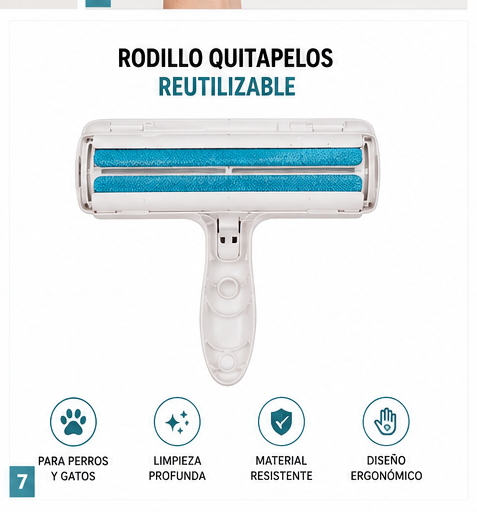 Rodillo Quitapelos Reutilizable para Mascotas | Clean Pet Shop